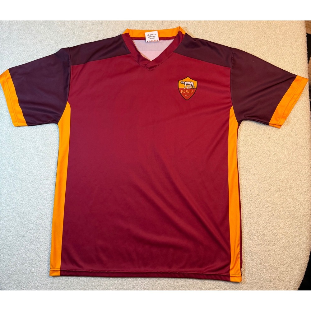 AS Roma Francesco Totti 10 Soccer Jersey Maroon Orange Mens XL Shirt